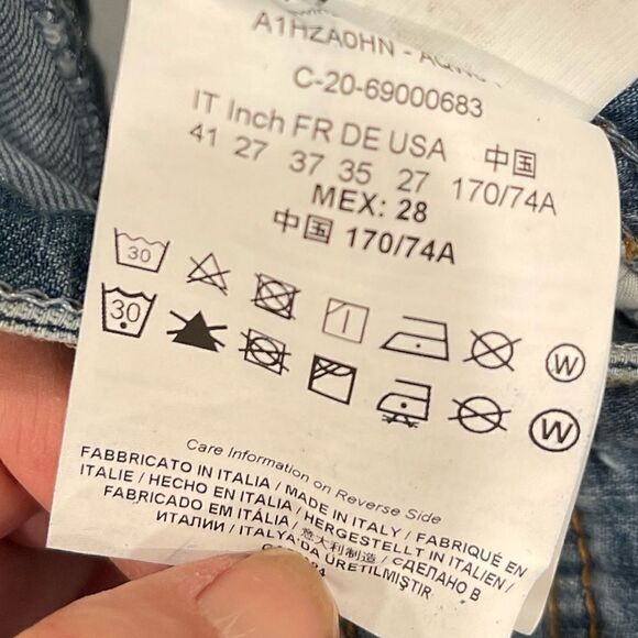 Versace Jeans Couture Brand Logo Appliqués High Waist Cropped Jeans.Size 27 - Picture 14 of 17